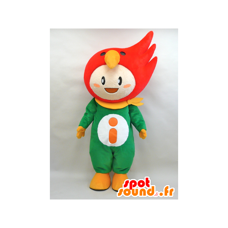 TakaRin mascotte. Ragazzo con una mascotte uccello rosso - MASFR28432 - Yuru-Chara mascotte giapponese