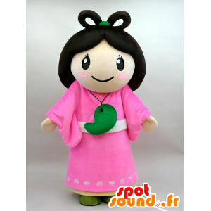 Nuna mascotte. Brunette in abito rosa Mascot - MASFR28434 - Yuru-Chara mascotte giapponese