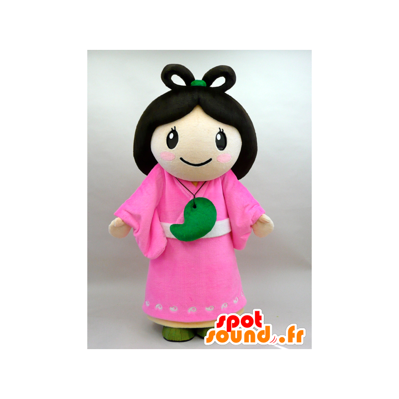 Nuna mascot. Brunette in pink dress Mascot - MASFR28434 - Yuru-Chara Japanese mascots