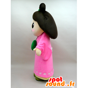 Mascot Nuna. brunette i rosa kjole Mascot - MASFR28434 - Yuru-Chara japanske Mascots