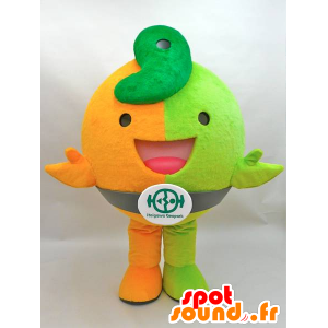 Maskot Jiomaru. oranžový a zelený dinosaurus maskot - MASFR28435 - Yuru-Chara japonské Maskoti