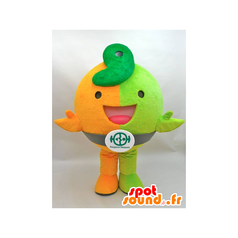 Jiomaru mascot. Orange and green dinosaur mascot - MASFR28435 - Yuru-Chara Japanese mascots