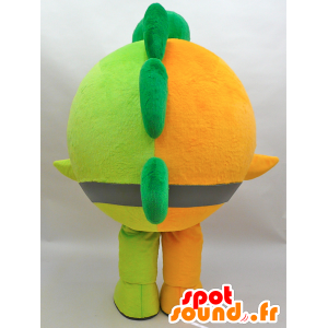Jiomaru maskot. Orange och grön dinosaurie maskot - Spotsound