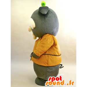 Mascota Ecoton. Viejo mascota cerdo gris - MASFR28436 - Yuru-Chara mascotas japonesas