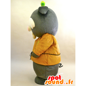 Mascotte de Ecoton. Mascotte de vieil homme, de cochon gris - MASFR28436 - Mascottes Yuru-Chara Japonaises