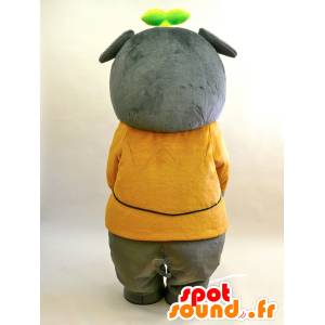 Ecoton Maskottchen. Alter Mann-Maskottchen grauen Guss - MASFR28436 - Yuru-Chara japanischen Maskottchen