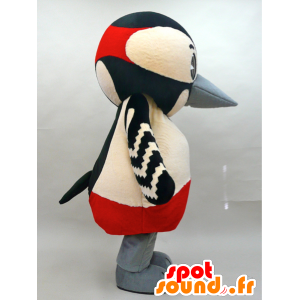 Fuglemaskot beige, sort, rød og hvid - Spotsound maskot kostume