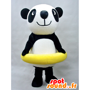 Puropanda maskot. Pandamaskot med en boj - Spotsound maskot