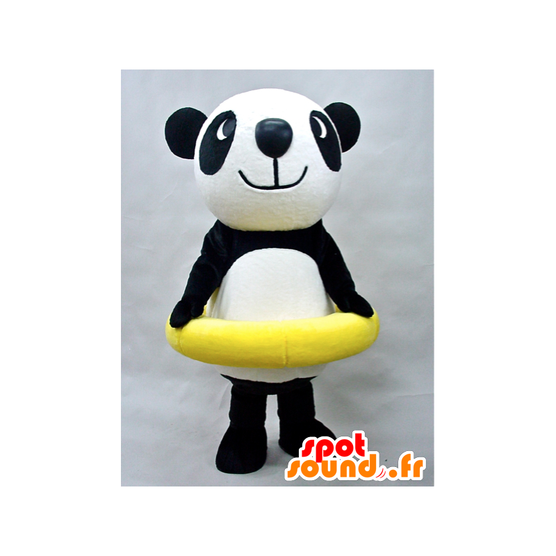 Puropanda maskot. Panda maskot med en bøje - Spotsound maskot
