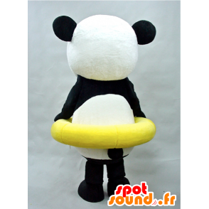 Puropanda maskot. Pandamaskot med en boj - Spotsound maskot