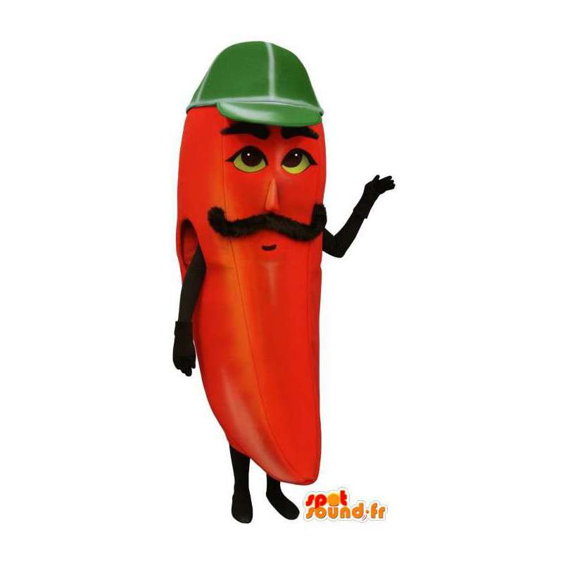 Mascotte de piment rouge géant. Costume de piment rouge - MASFR007214 - Mascotte de légumes