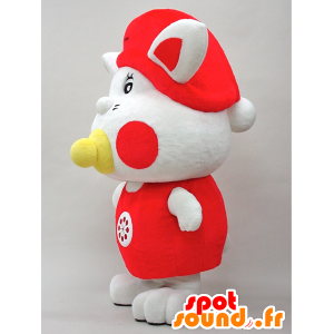 Yottan mascot. Baby mascot red and white rabbit - MASFR28442 - Yuru-Chara Japanese mascots