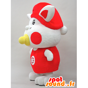 Mascot Yottan. Vauva maskotti punainen ja valkoinen kani - MASFR28442 - Mascottes Yuru-Chara Japonaises
