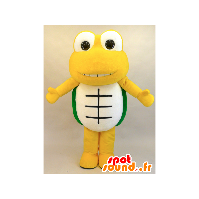 Geel schildpad mascotte, groen en wit, zeer succesvol - MASFR28444 - Yuru-Chara Japanse Mascottes