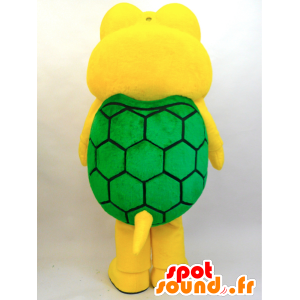 Geel schildpad mascotte, groen en wit, zeer succesvol - MASFR28444 - Yuru-Chara Japanse Mascottes