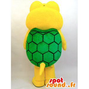 Yellow Turtle maskot, grønn og hvit, svært vellykket - MASFR28444 - Yuru-Chara japanske Mascots