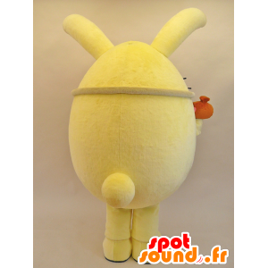 Enmaru mascot. Large rabbit mascot yellow and pink - MASFR28446 - Yuru-Chara Japanese mascots