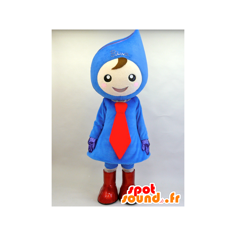 Mascotte de bonhomme bleu et rouge en forme de goutte - MASFR28447 - Mascottes Yuru-Chara Japonaises