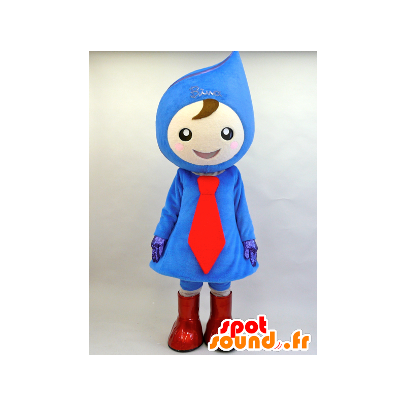 Blauw en rood snowman mascotte teardrop - MASFR28447 - Yuru-Chara Japanse Mascottes