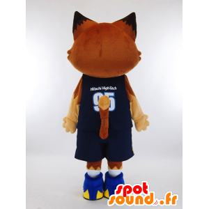 Mascota del Ku-u. La mascota del gato de Brown de baloncesto sosteniendo - MASFR28449 - Yuru-Chara mascotas japonesas