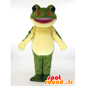 ケロッタちゃんのマスコット。緑と黄色のカエルのマスコット-MASFR28450-日本のゆるキャラのマスコット