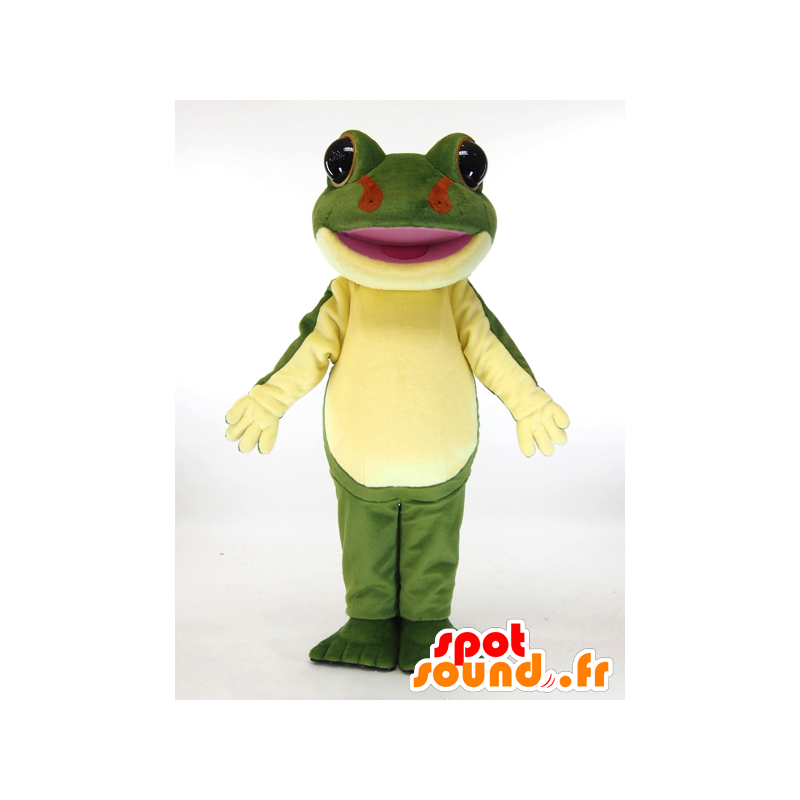 Kerotta chan mascot. Green and yellow frog mascot - MASFR28450 - Yuru-Chara Japanese mascots