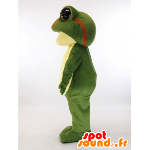 Kerotta chan mascot. Green and yellow frog mascot - MASFR28450 - Yuru-Chara Japanese mascots