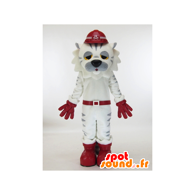 Mascot wit en grijs tijger vermoeid - MASFR28451 - Yuru-Chara Japanse Mascottes