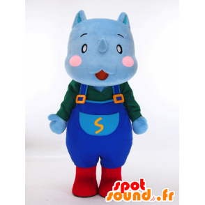 Maskot Sai-kun. Modrý Hippo Mascot kombinézy - MASFR28452 - Yuru-Chara japonské Maskoti