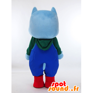 Mascot Sai-kun. Blue Hippo Mascot overalls - MASFR28452 - Yuru-Chara Japanse Mascottes