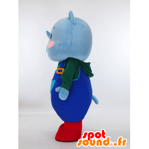 Mascotte Sai-kun. Blu ippopotamo tute mascotte - MASFR28452 - Yuru-Chara mascotte giapponese