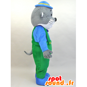 Mascot Kawauso Akuakun. Mascot gray and white sea lion - MASFR28454 - Yuru-Chara Japanese mascots