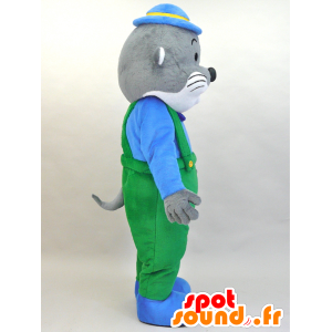 Mascot Kawauso Akuakun. Mascot grå og hvit sjø løve - MASFR28454 - Yuru-Chara japanske Mascots