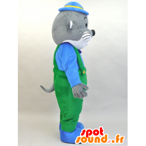 Mascot Kawauso Akuakun. Mascot grijze en witte zeeleeuw - MASFR28454 - Yuru-Chara Japanse Mascottes