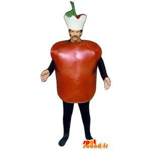 Mascota Manzana roja gigante - MASFR007218 - Mascota de la fruta