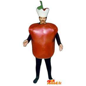 Mascota Manzana roja gigante - MASFR007218 - Mascota de la fruta