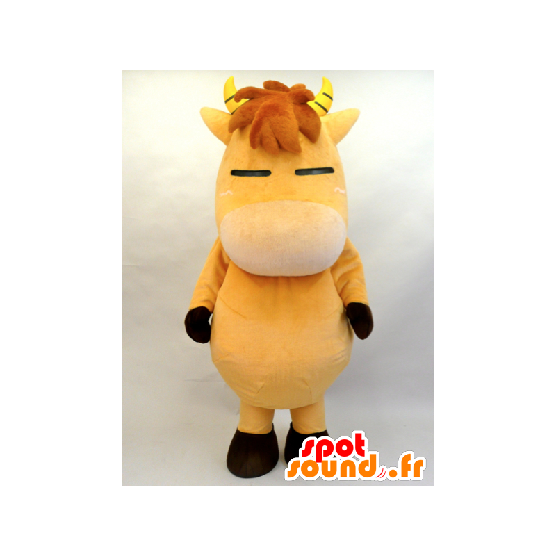 Mascotte de cheval marron, de poulain avec des cornes - MASFR28456 - Mascottes Yuru-Chara Japonaises