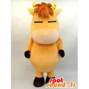 Mascotte de cheval marron, de poulain avec des cornes - MASFR28456 - Mascottes Yuru-Chara Japonaises