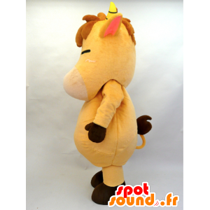 Mascote cavalo marrom, potro com chifres - MASFR28456 - Yuru-Chara Mascotes japoneses