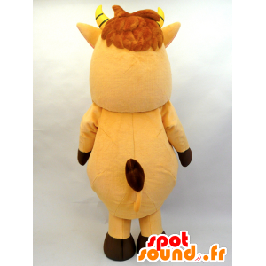 Bruin paard mascotte, veulen met horens - MASFR28456 - Yuru-Chara Japanse Mascottes