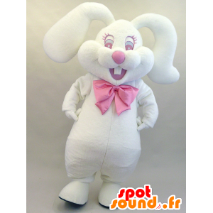 Mascot Rippyi. Maskotti valkoinen ja vaaleanpunainen pupu pehmeä - MASFR28457 - Mascottes Yuru-Chara Japonaises