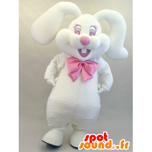 Mascotte Rippyi. Mascotte coniglietto bianco e rosa soffice - MASFR28457 - Yuru-Chara mascotte giapponese