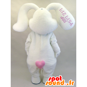 Mascot Rippyi. Mascot wit en roze bunny zacht - MASFR28457 - Yuru-Chara Japanse Mascottes