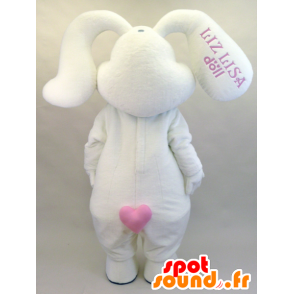 Mascota Rippyi. Mascota del conejito blanco y rosa suave y esponjosa - MASFR28457 - Yuru-Chara mascotas japonesas