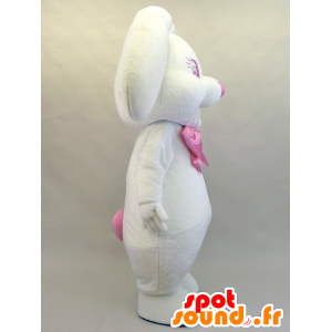 Rippyi maskot. Maskot vit och rosa kanin, mycket söt -