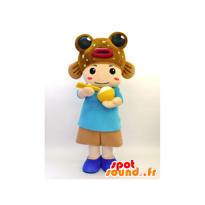 Mascot Tabenba-kun. Mascotte child with a fish - MASFR28459 - Yuru-Chara Japanese mascots