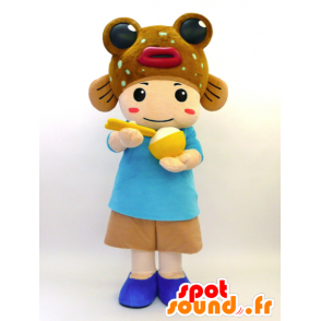 Mascot Tabenba-kun. Mascot kind met een vis - MASFR28459 - Yuru-Chara Japanse Mascottes