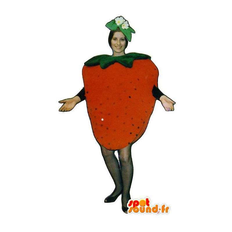 Mascot giant strawberry. Strawberry Costume - MASFR007220 - Fruit mascot