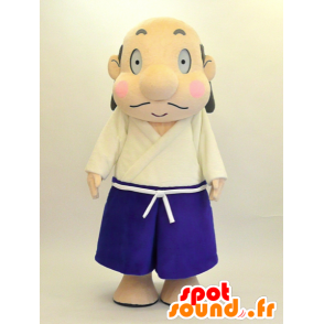 Japanese man mascot in blue and white outfit - MASFR28466 - Yuru-Chara Japanese mascots