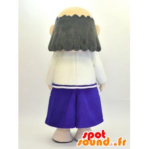 Japanse man mascotte witte en blauwe outfit - MASFR28466 - Yuru-Chara Japanse Mascottes